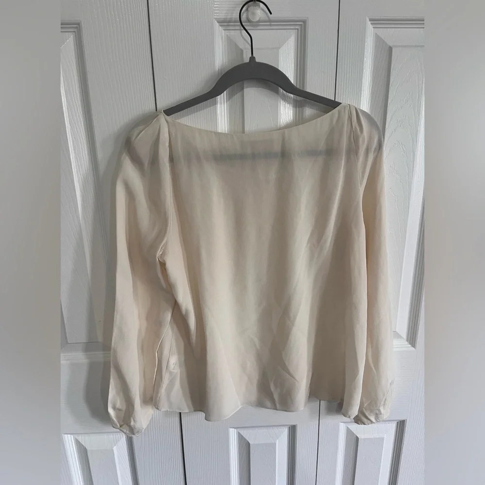 LK Bennett Silk Top Cream Size 12